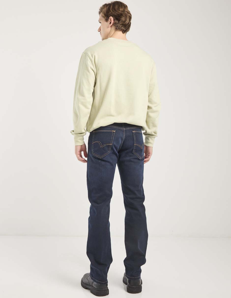 Jeans straight lavado obscuro para hombre 2