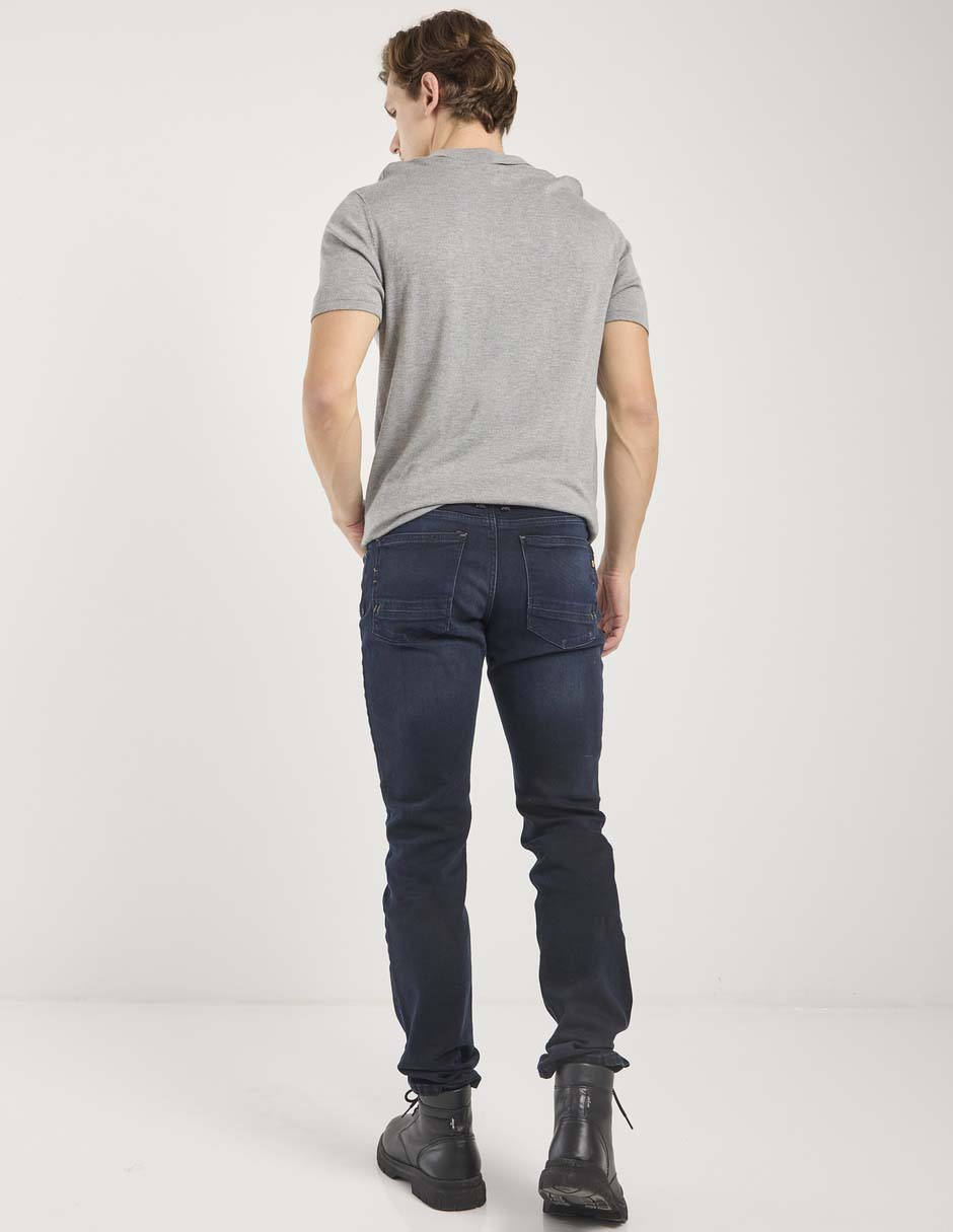 Jeans skinny lavado obscuro para hombre 2