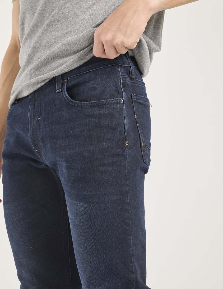Jeans skinny lavado obscuro para hombre 4