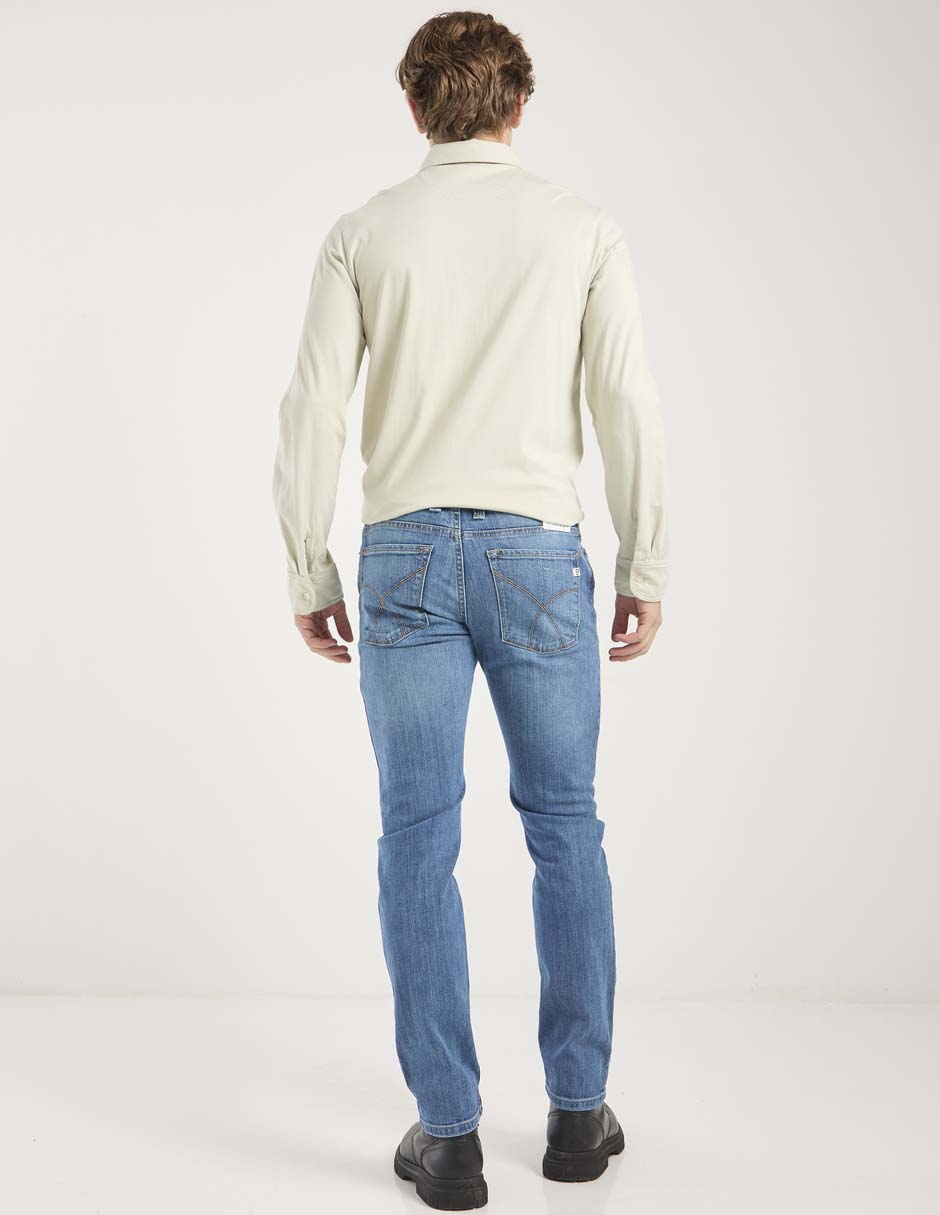 Jeans skinny lavado stone wash para hombre 2