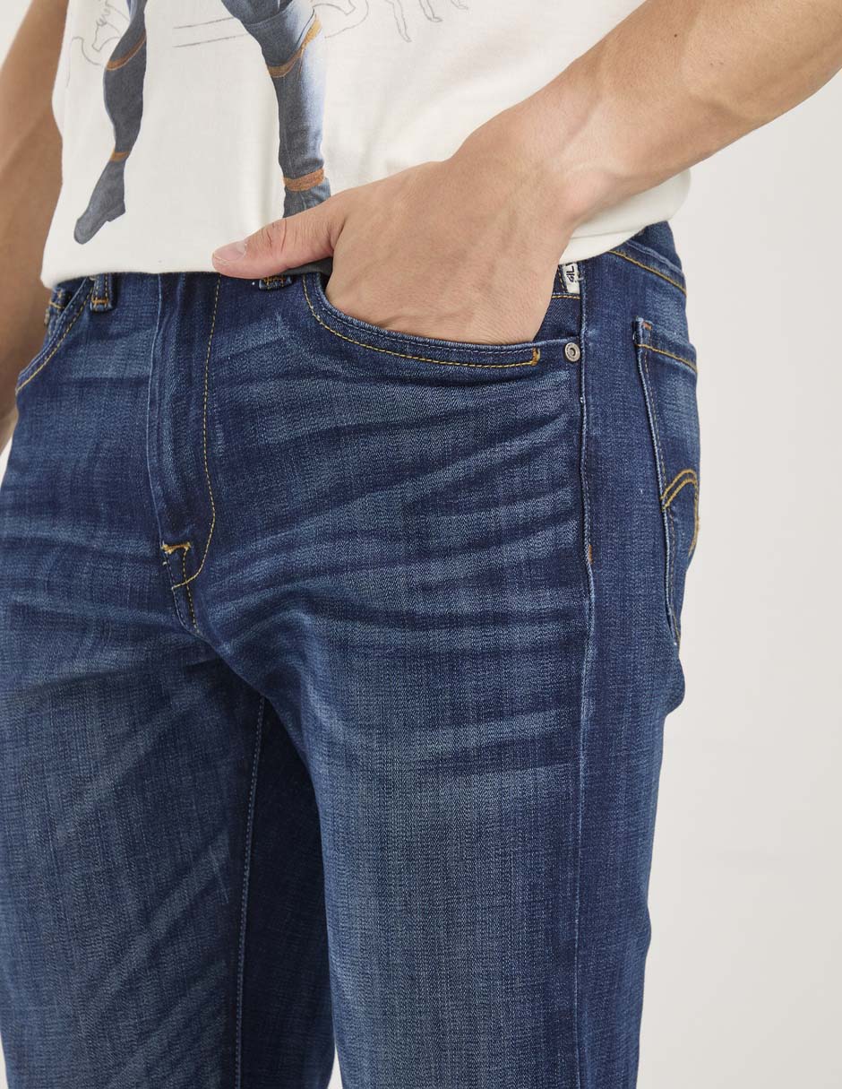 Jeans slim deslavado para hombre 4