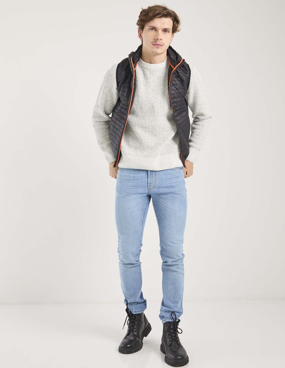 Jeans skinny lavado claro para hombre 3