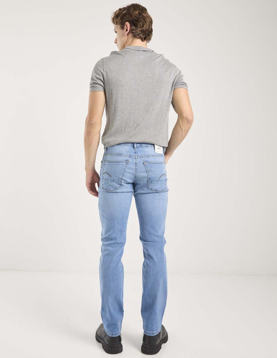 Jeans slim lavado claro para hombre 2