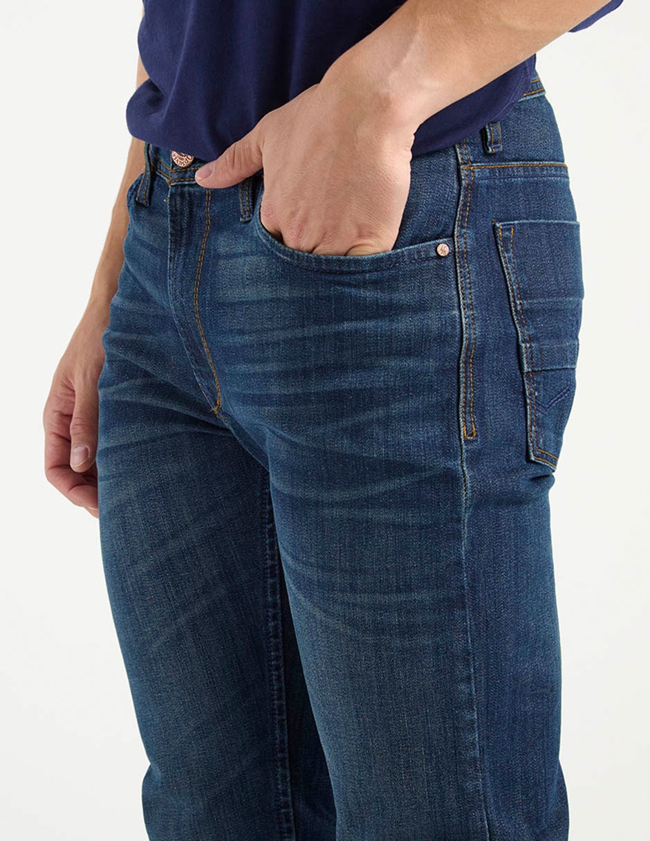 Jeans slim lavado stone wash para hombre 4