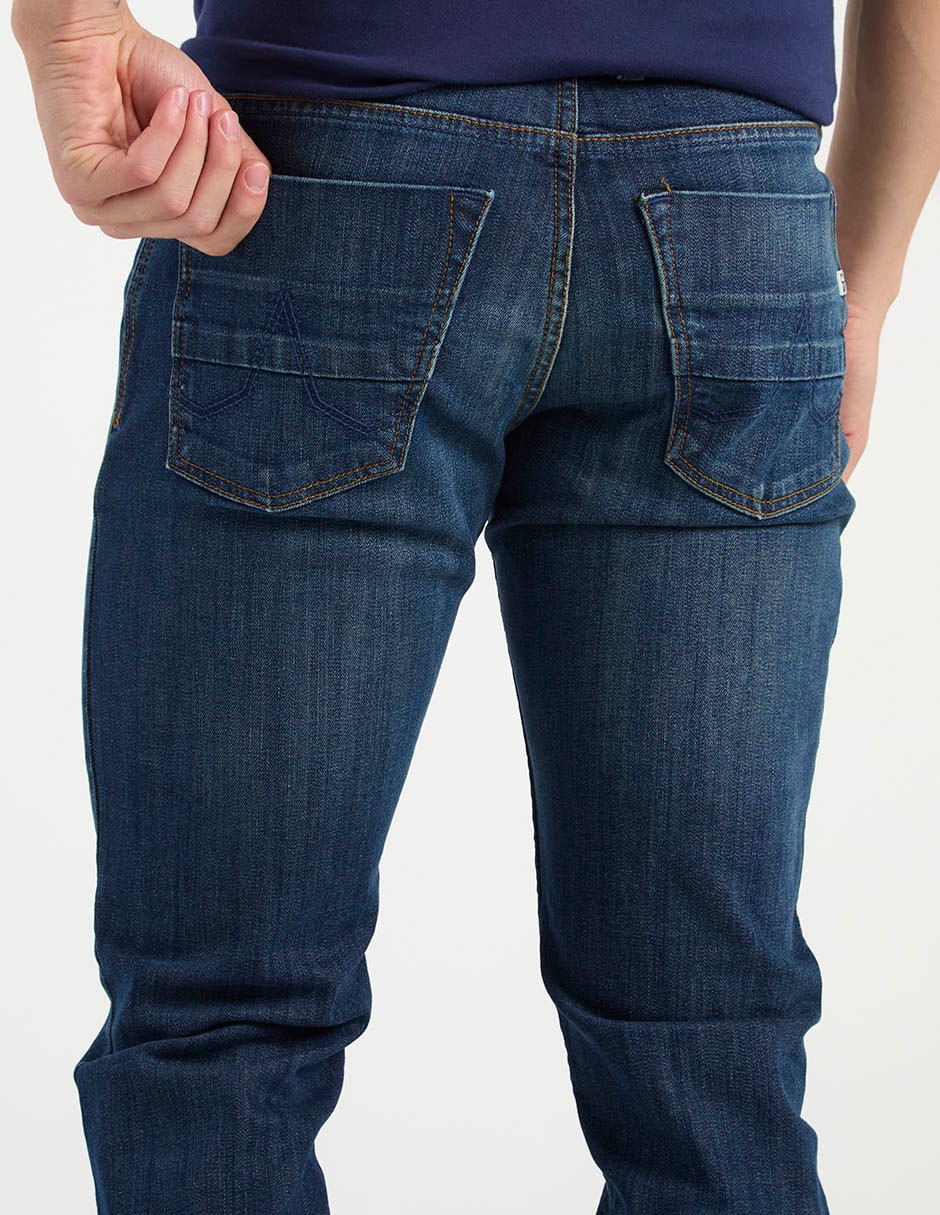 Jeans slim lavado stone wash para hombre 5