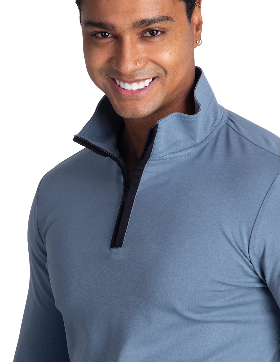 Playera manga larga cuello alto para hombre 3