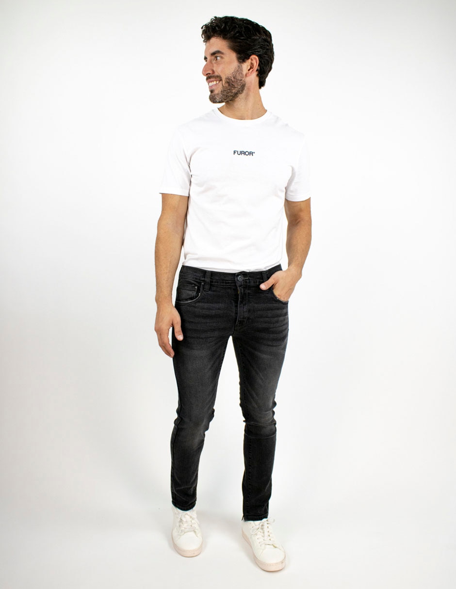 Jeans slim deslavado para hombre 3