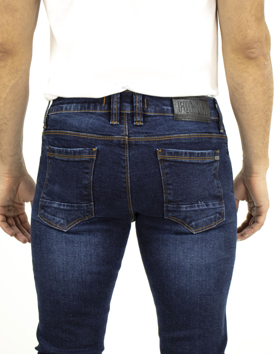 Jeans skinny lavado stone wash para hombre 4