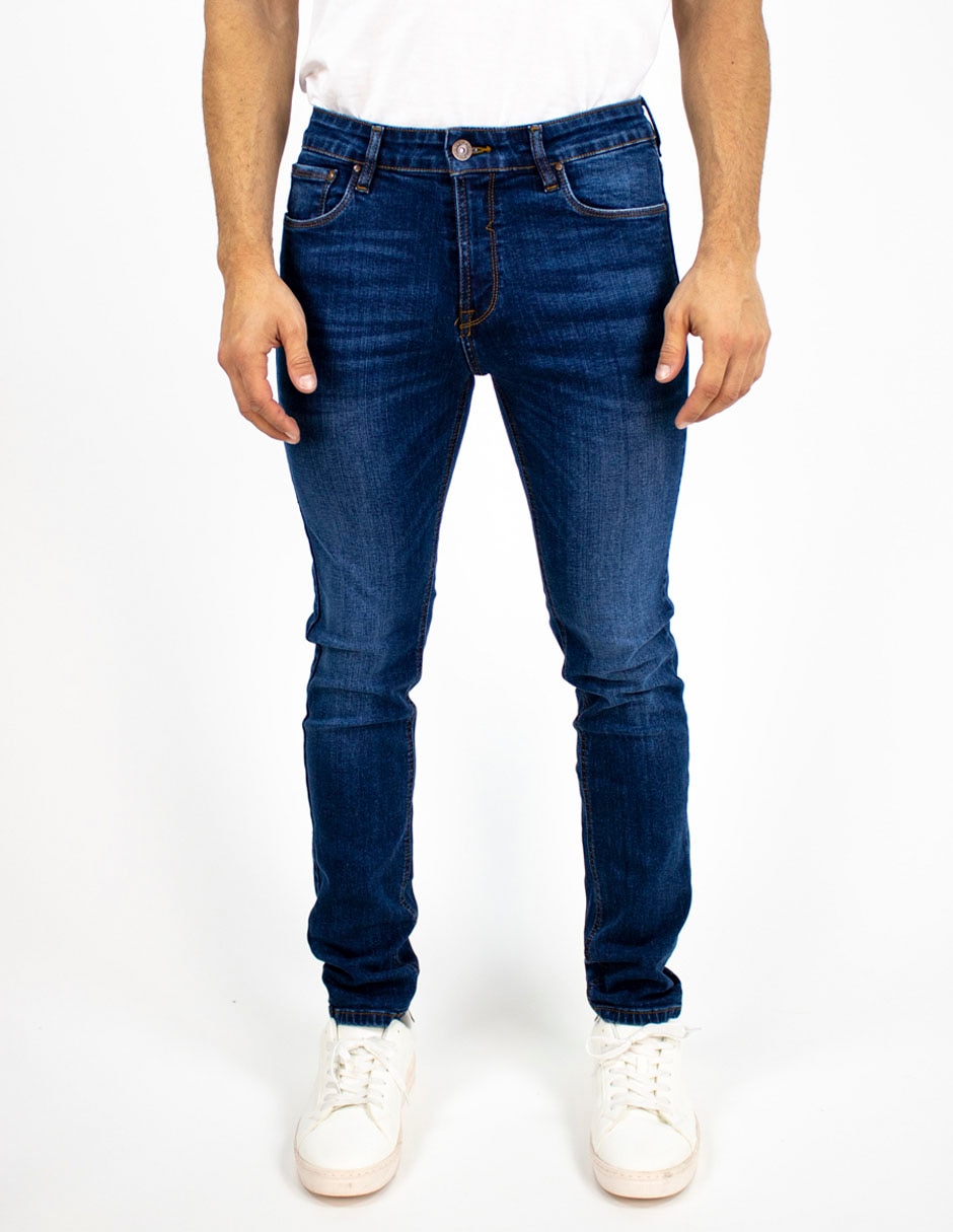 Jeans skinny deslavado para hombre