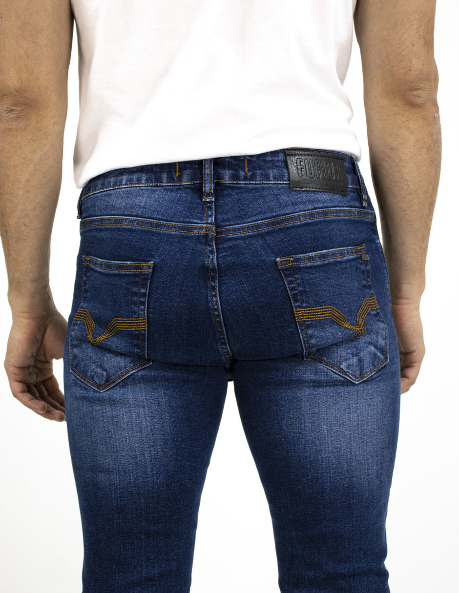 Jeans skinny deslavado para hombre 4