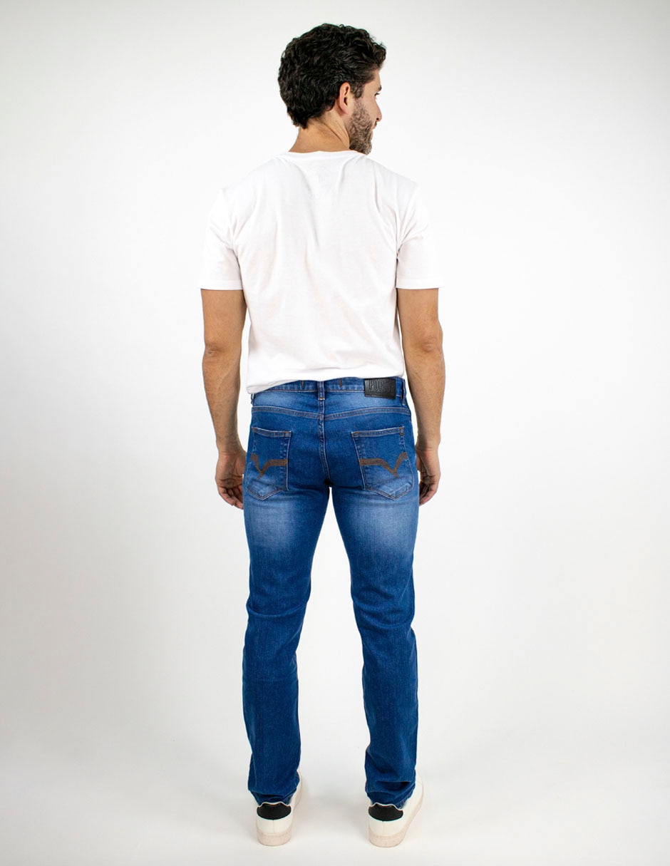 Jeans skinny deslavado para hombre 2