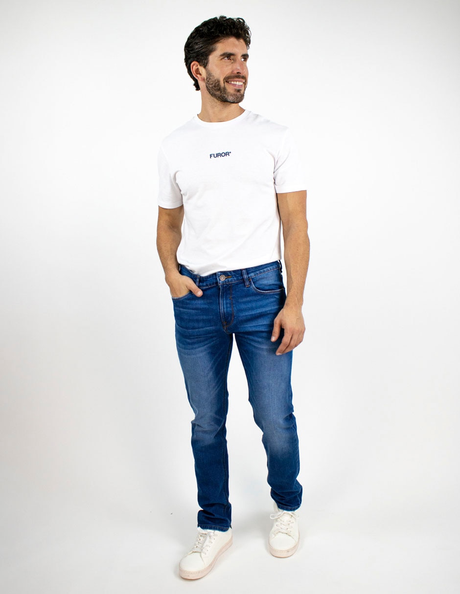 Jeans skinny deslavado para hombre 3
