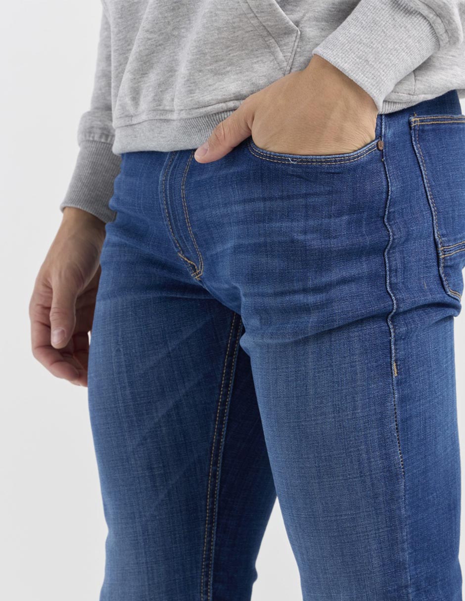 Jeans skinny lavado stone wash para hombre 4