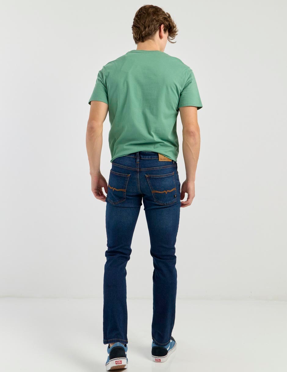 Jeans skinny lavado stone wash para hombre 2