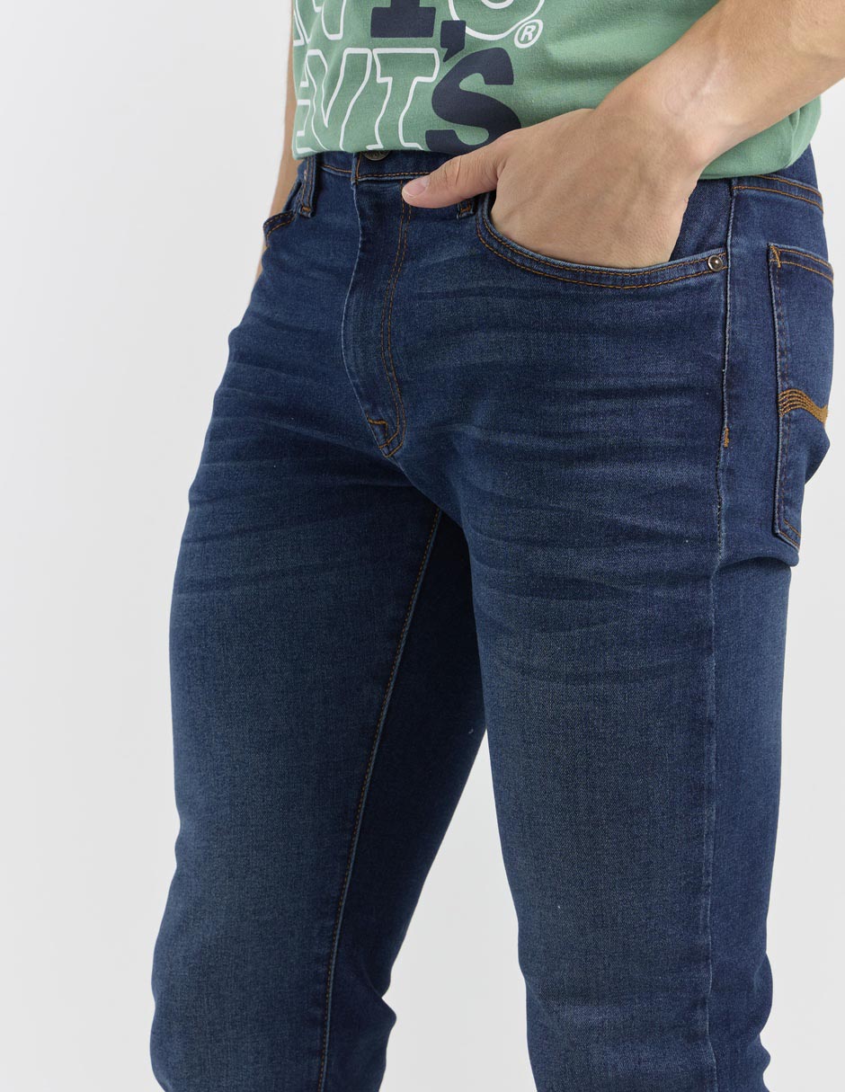 Jeans skinny lavado stone wash para hombre 4