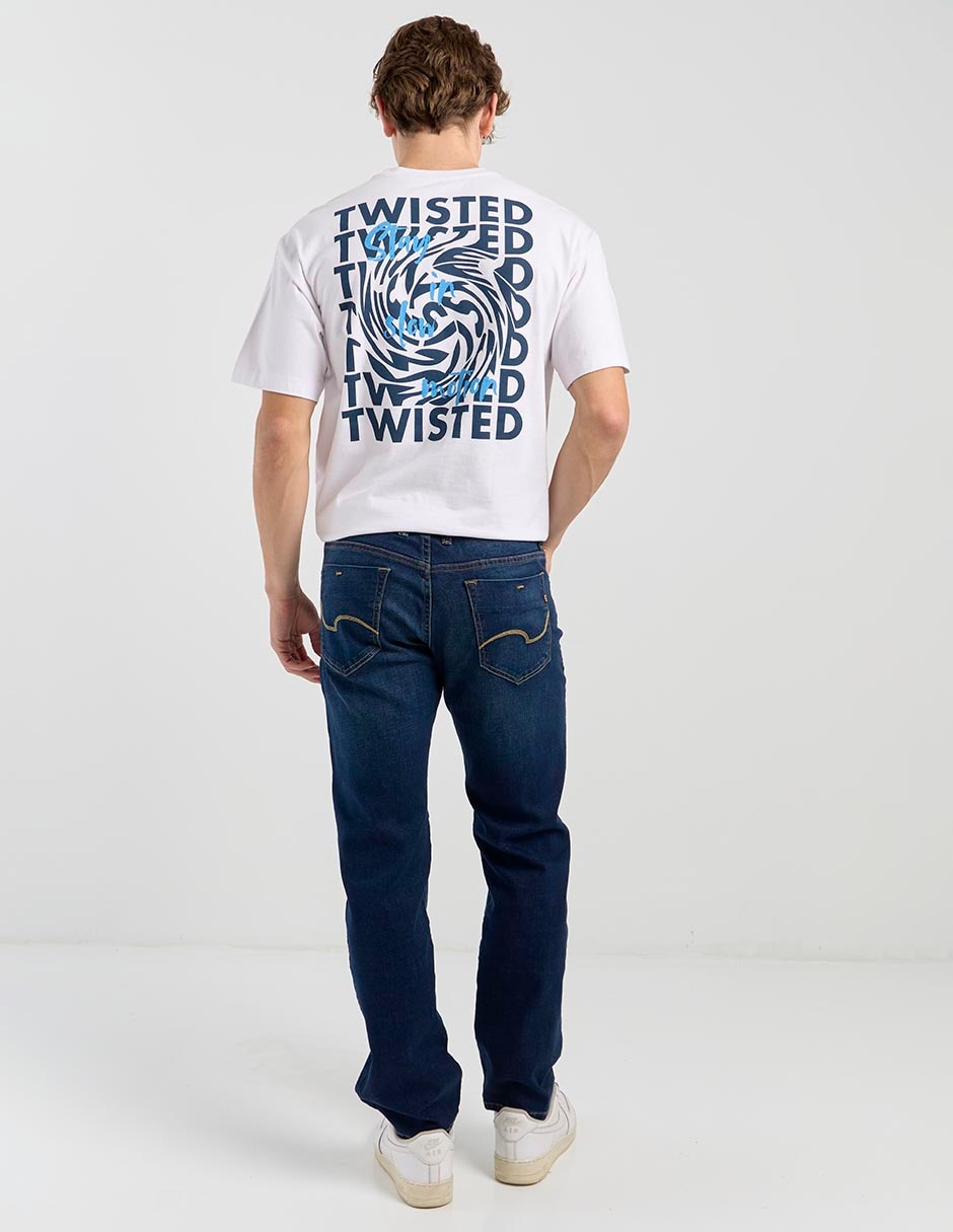 Jeans slim lavado stone wash para hombre 2
