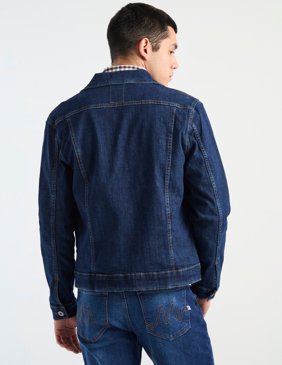 Chamarra denim con bolsillos para hombre 2