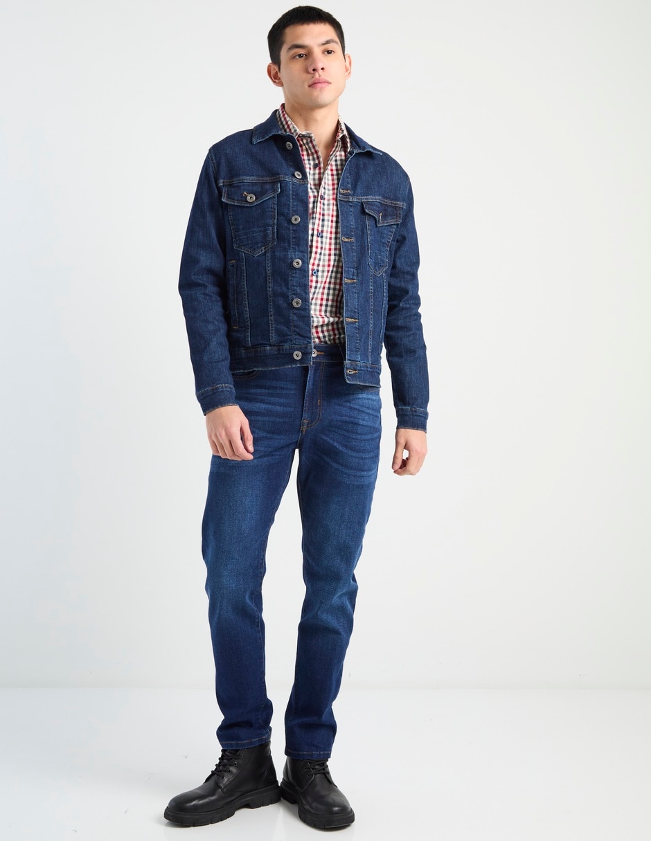 Chamarra denim con bolsillos para hombre 3