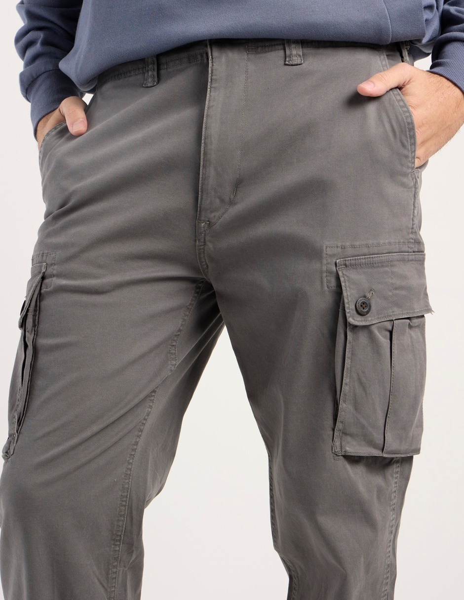 Pantalón cargo slim de algodón para hombre 4