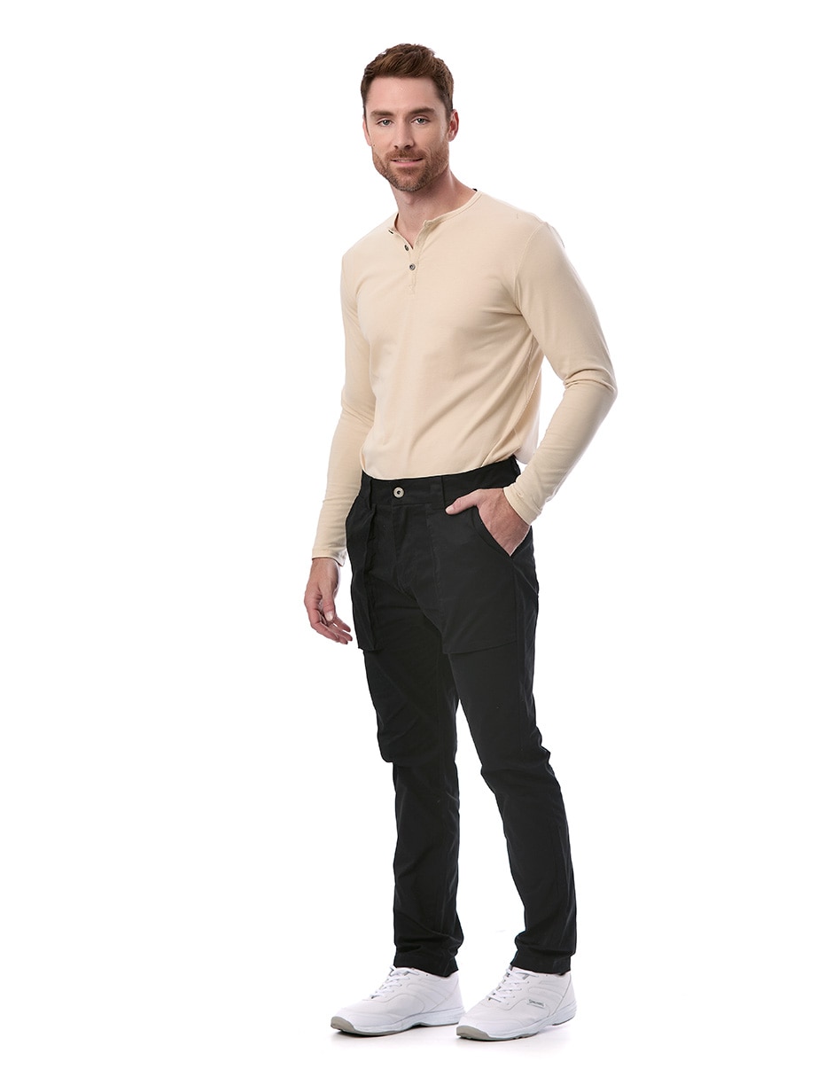 Pantalón chino regular de gabardina para hombre 3