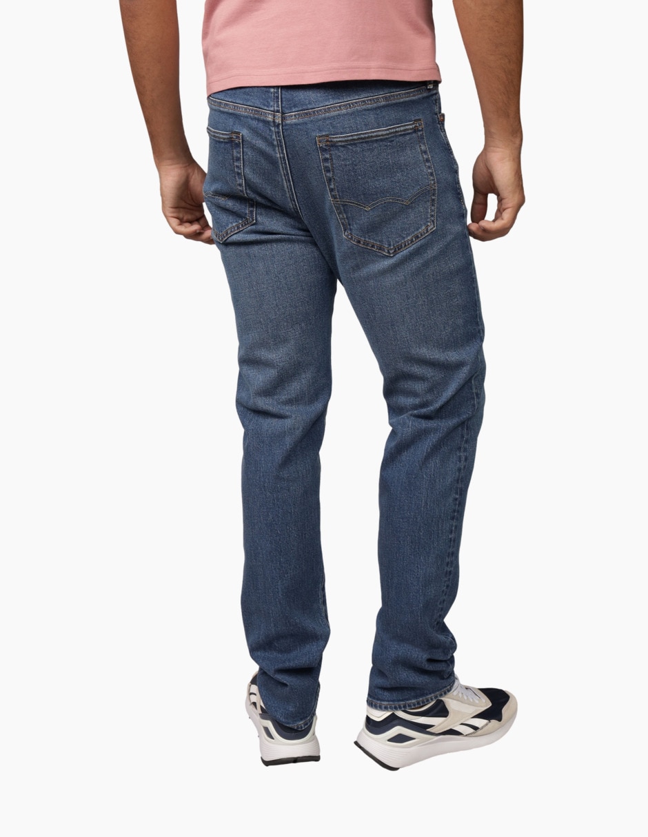 Jeans straight lavado whisker para hombre 1
