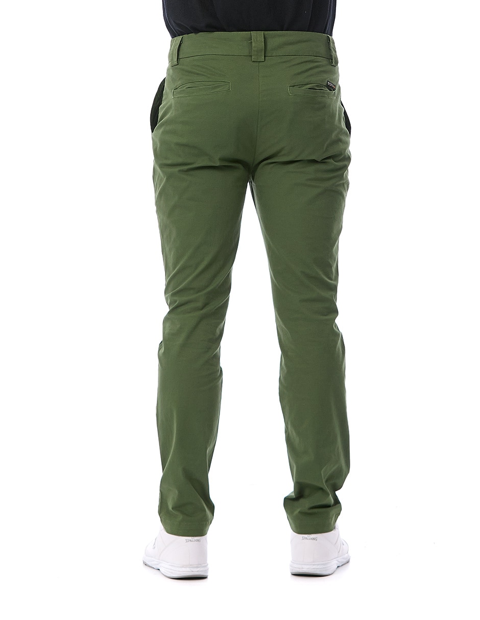 Pantalón chino regular de gabardina para hombre 5