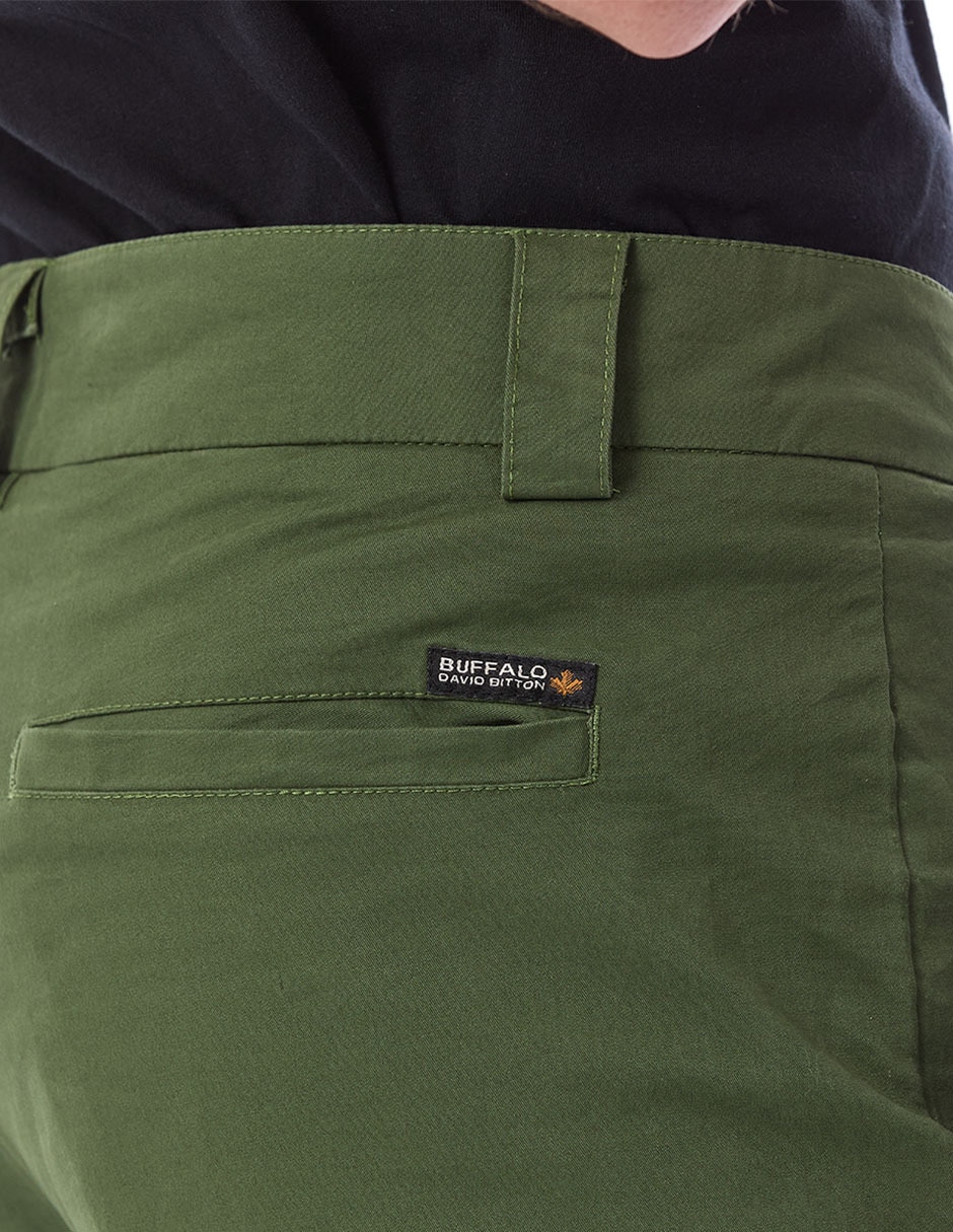 Pantalón chino regular de gabardina para hombre 7