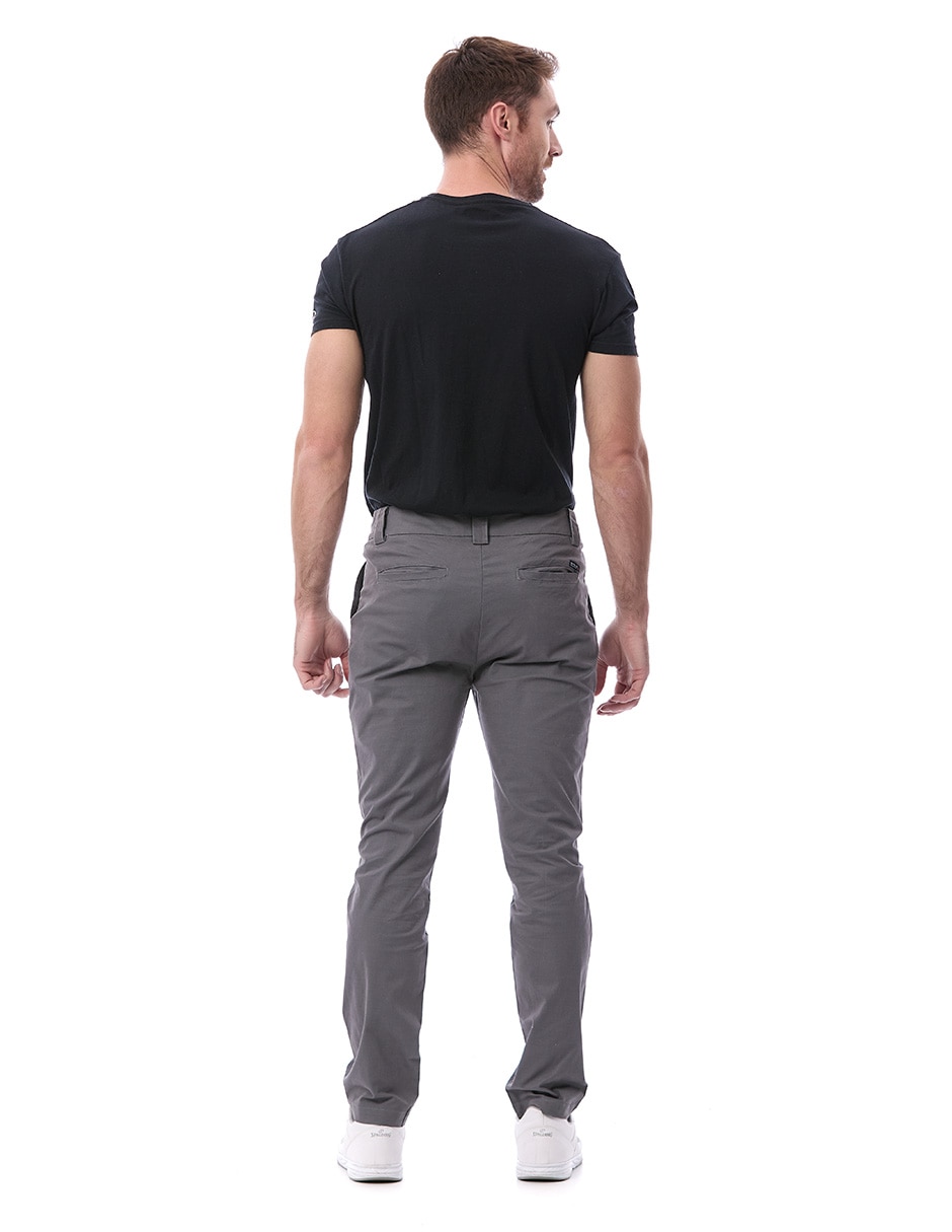 Pantalón chino regular de gabardina para hombre 3
