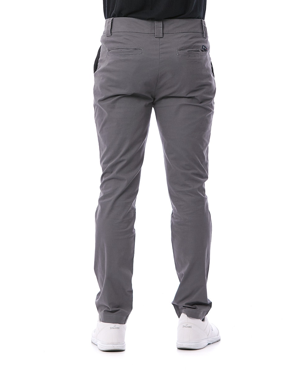 Pantalón chino regular de gabardina para hombre 4