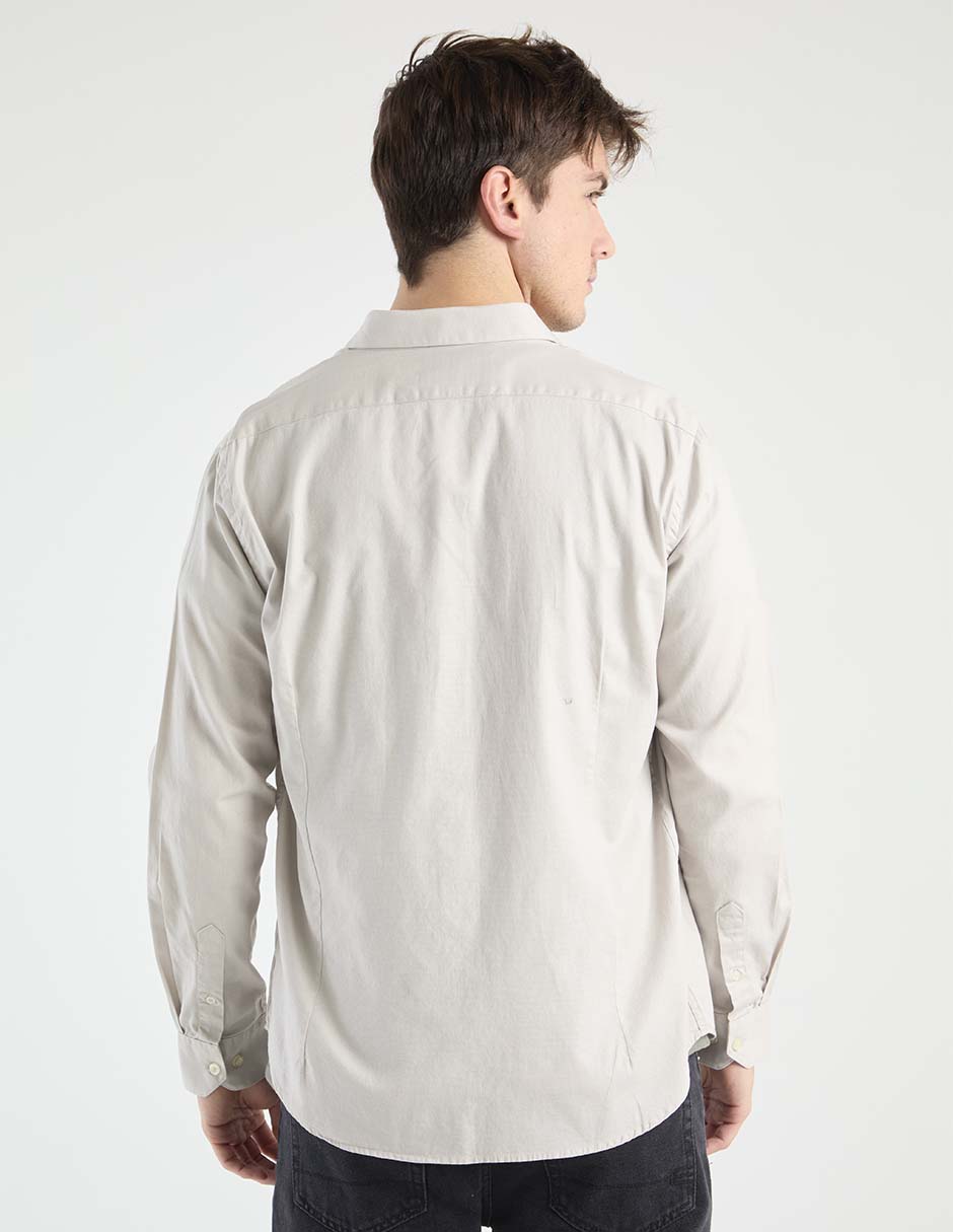 Camisa casual de algodón manga larga para hombre 2