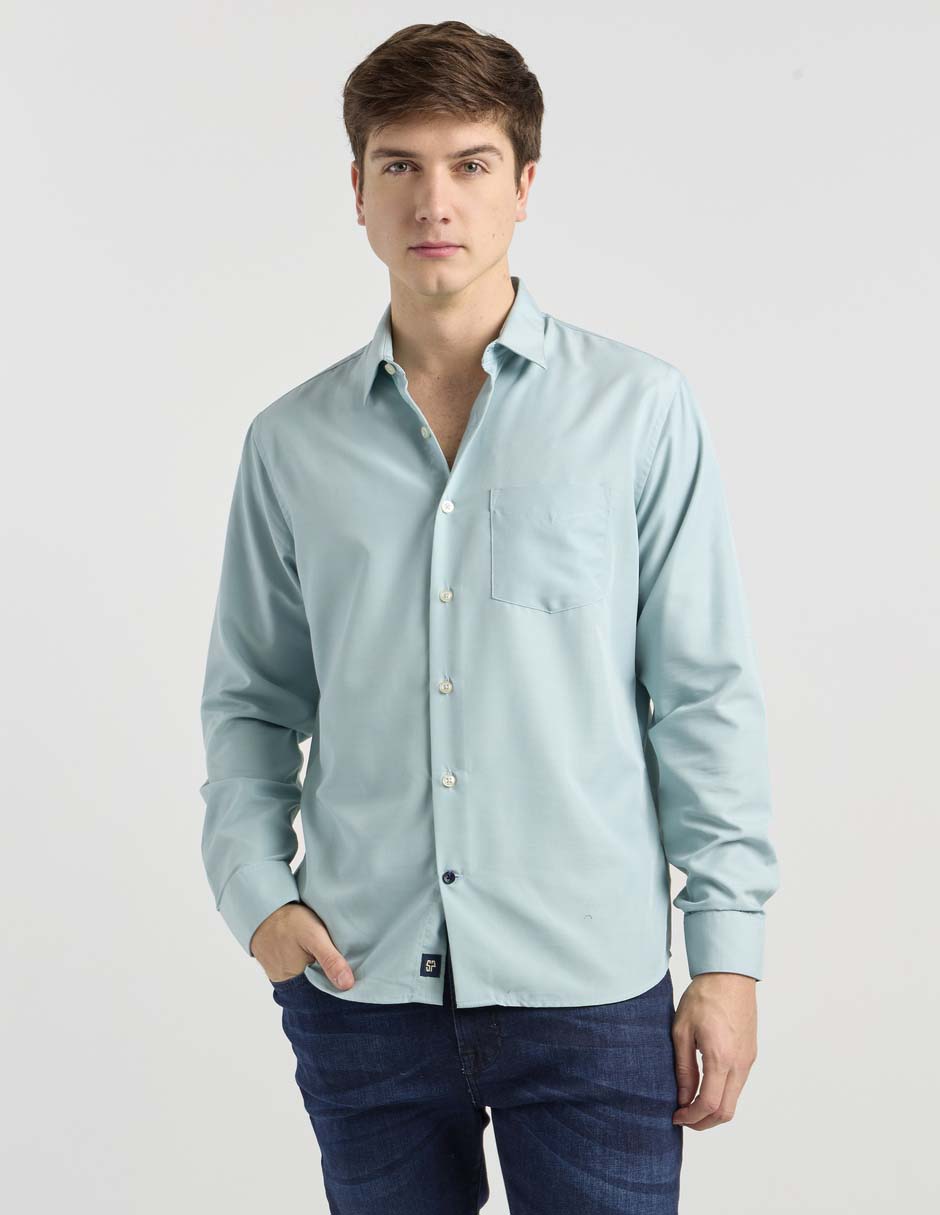 Camisa casual manga larga para hombre