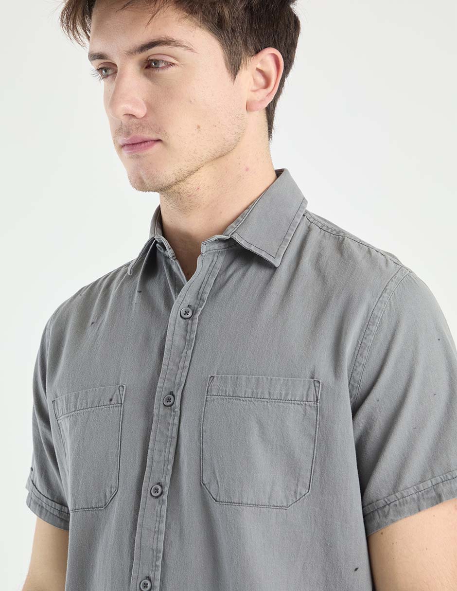 Camisa casual manga corta para hombre 4