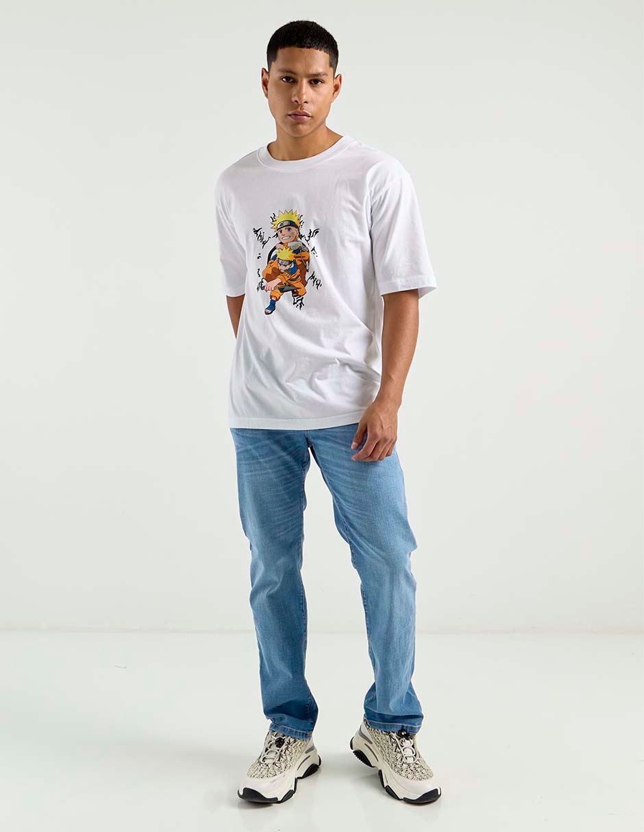 Jeans wide leg lavado stone wash para hombre