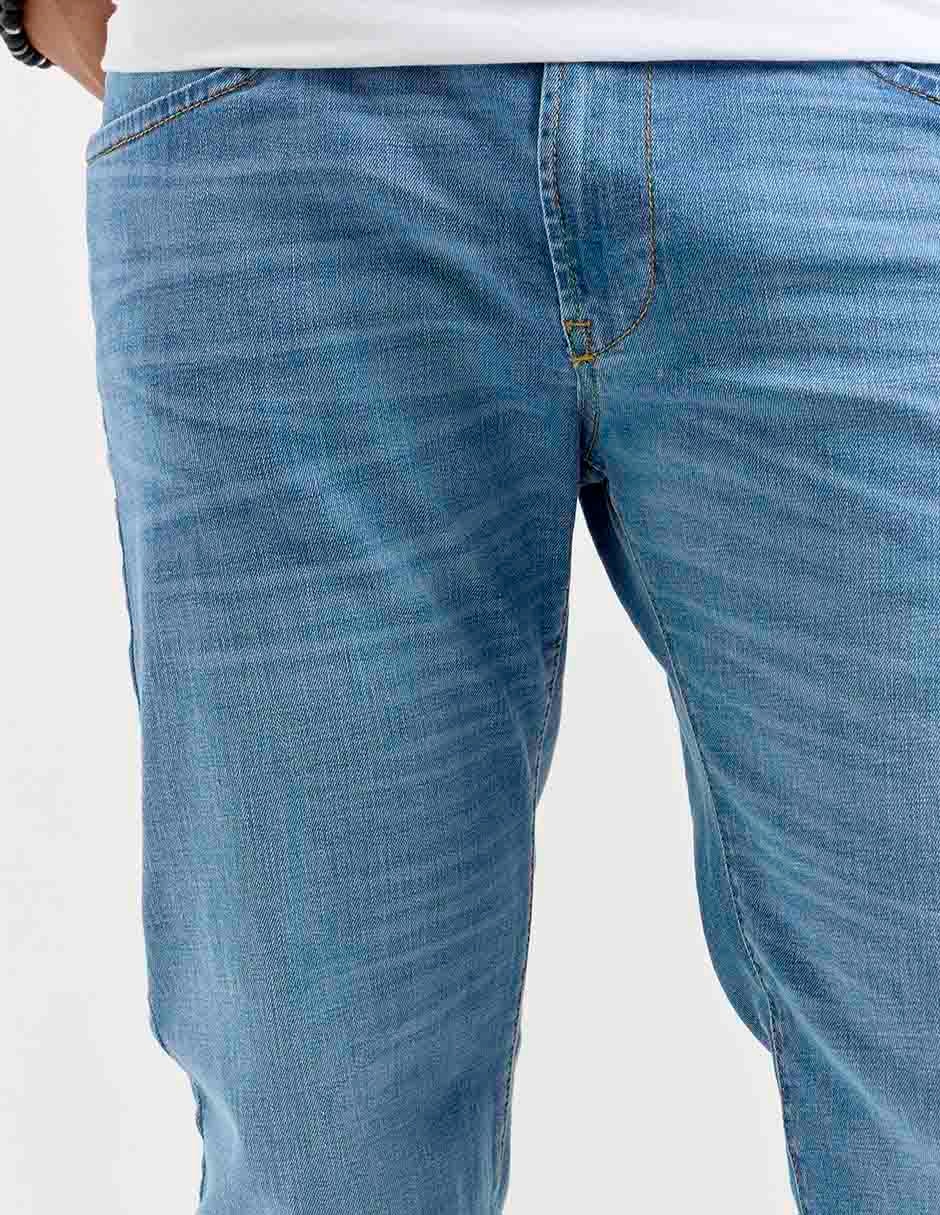 Jeans wide leg lavado stone wash para hombre 4