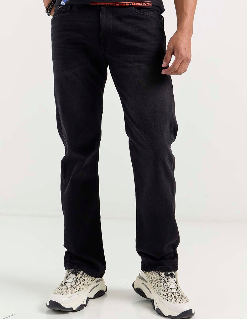 Jeans wide leg lavado obscuro para hombre 2