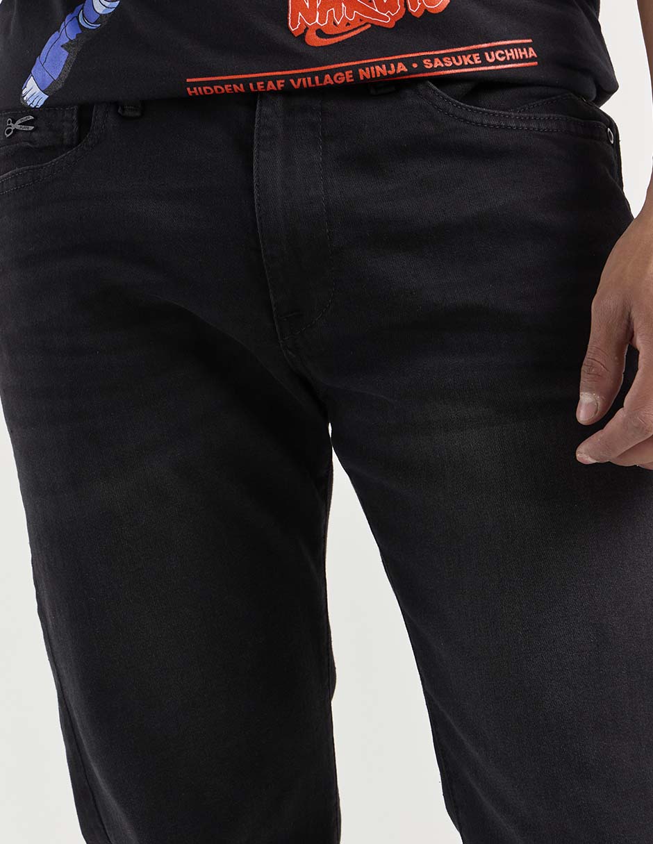Jeans wide leg lavado obscuro para hombre 4