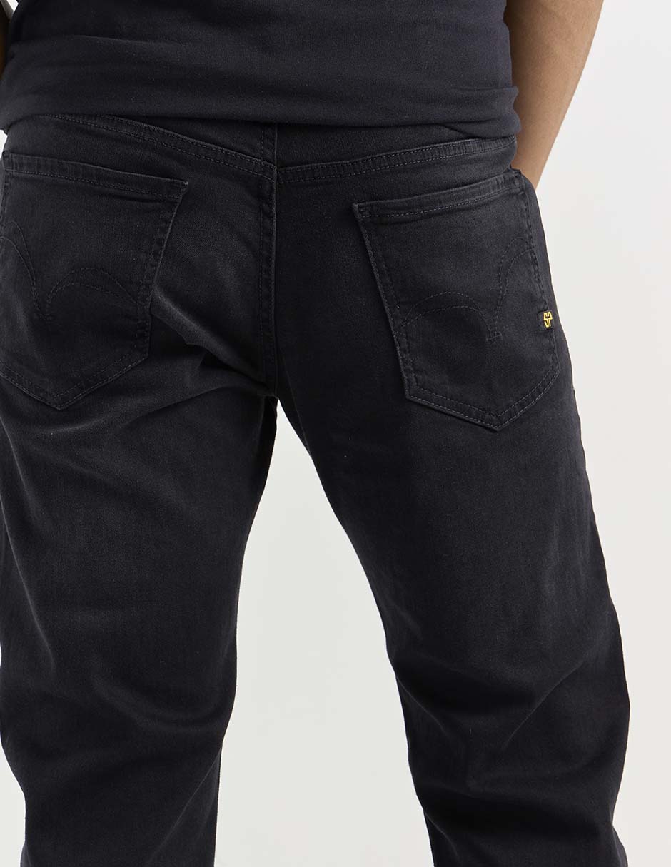 Jeans wide leg lavado obscuro para hombre 5