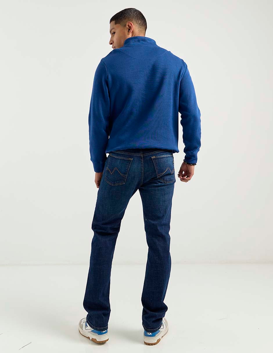 Jeans straight lavado whisker para hombre 6