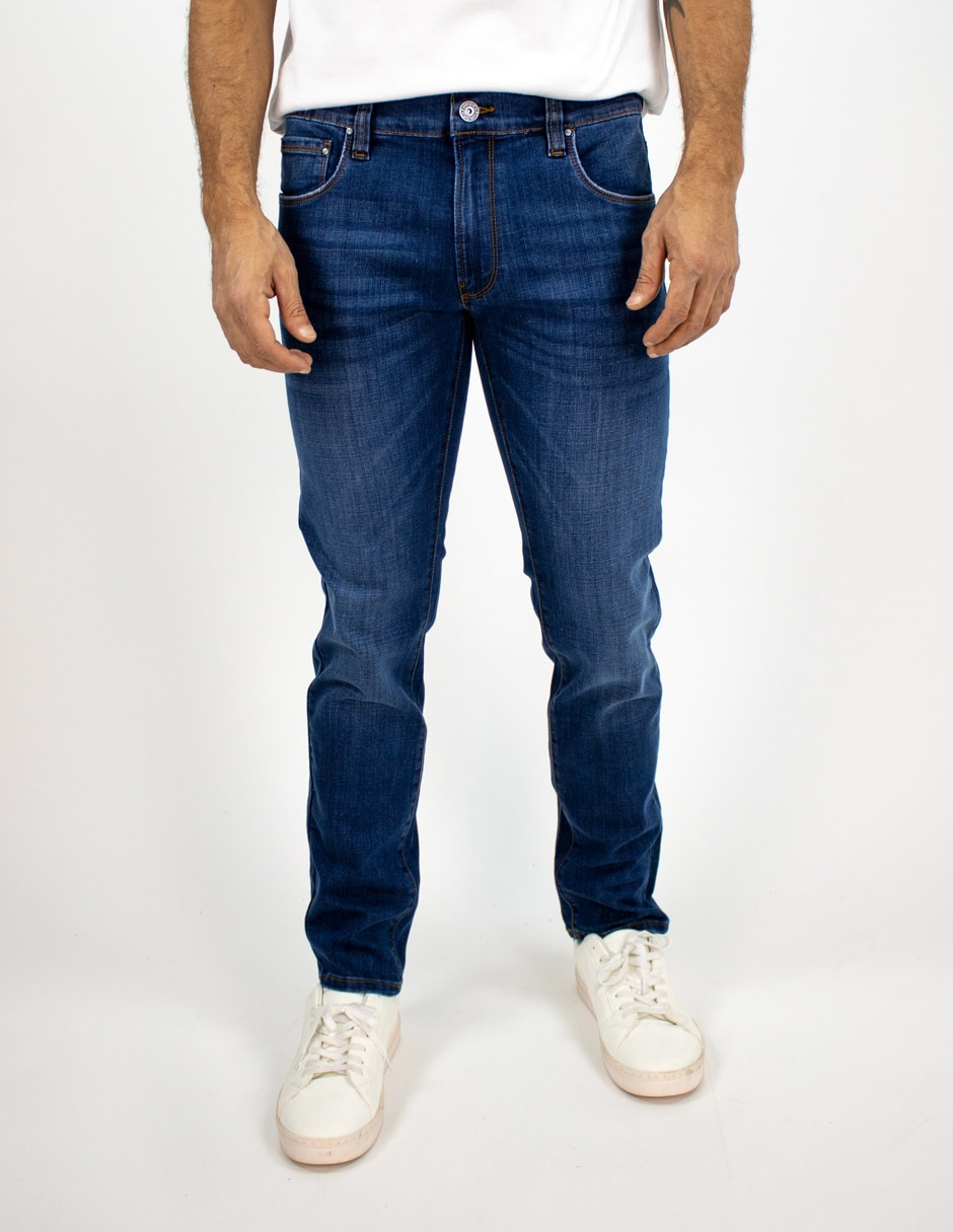 Jeans slim deslavado para hombre