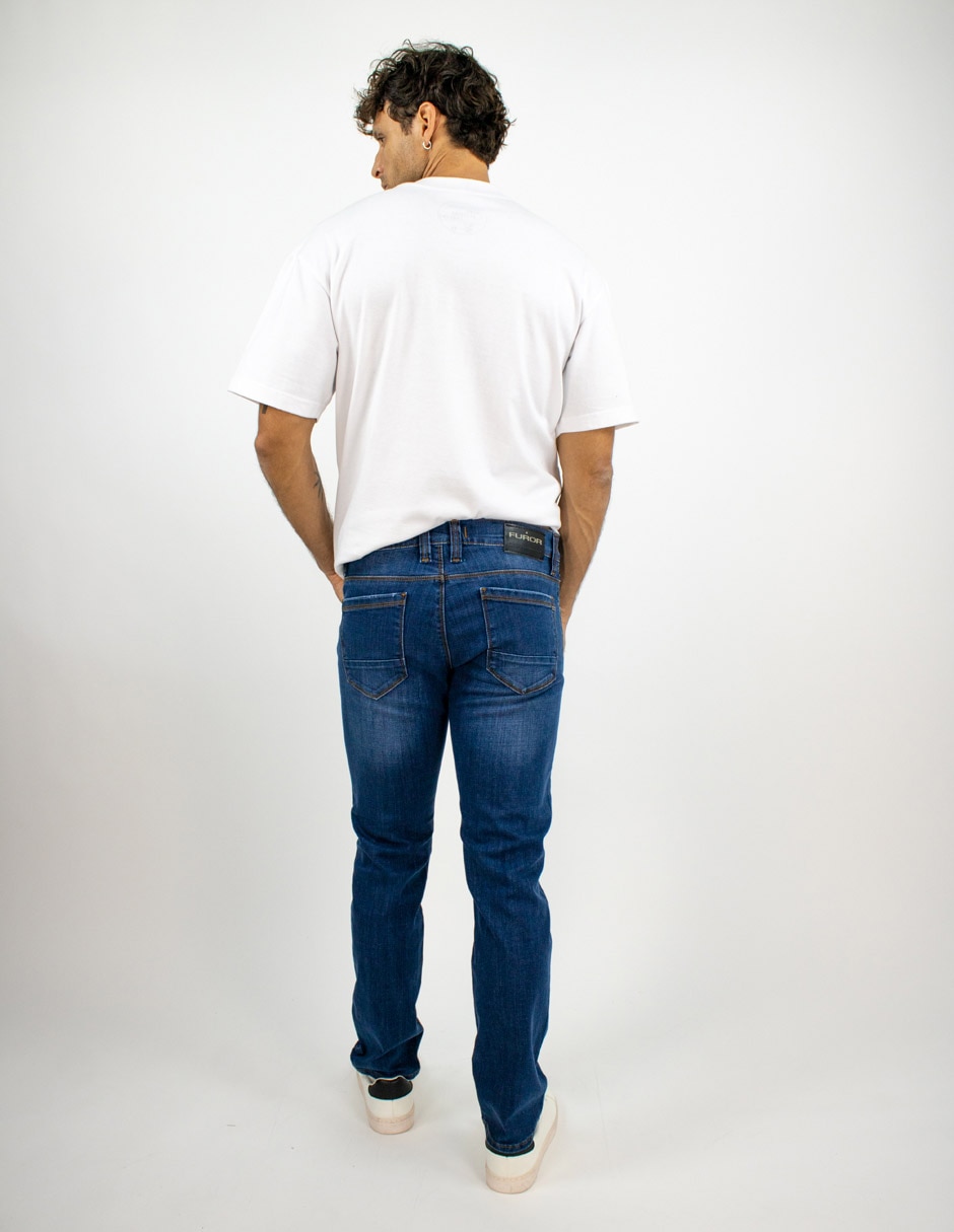Jeans slim deslavado para hombre 2