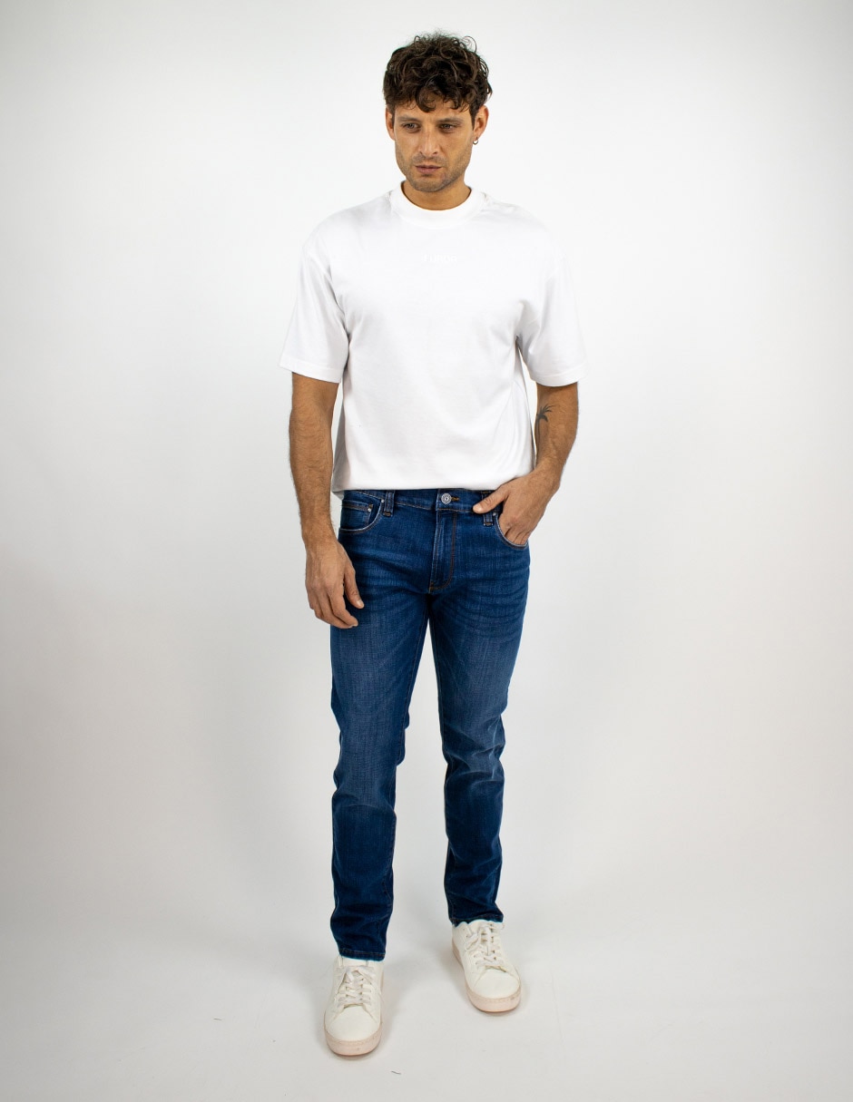 Jeans slim deslavado para hombre 3