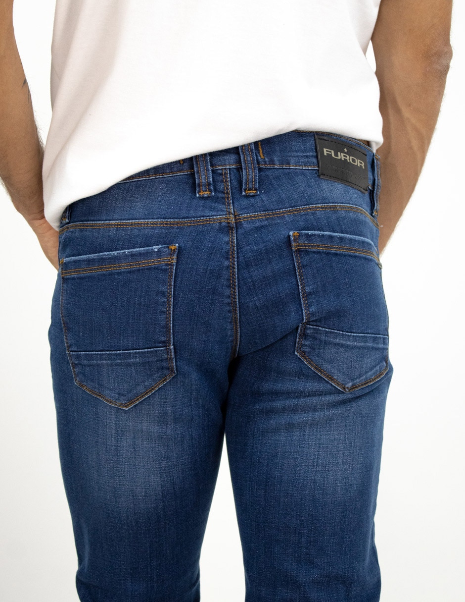 Jeans slim deslavado para hombre 4