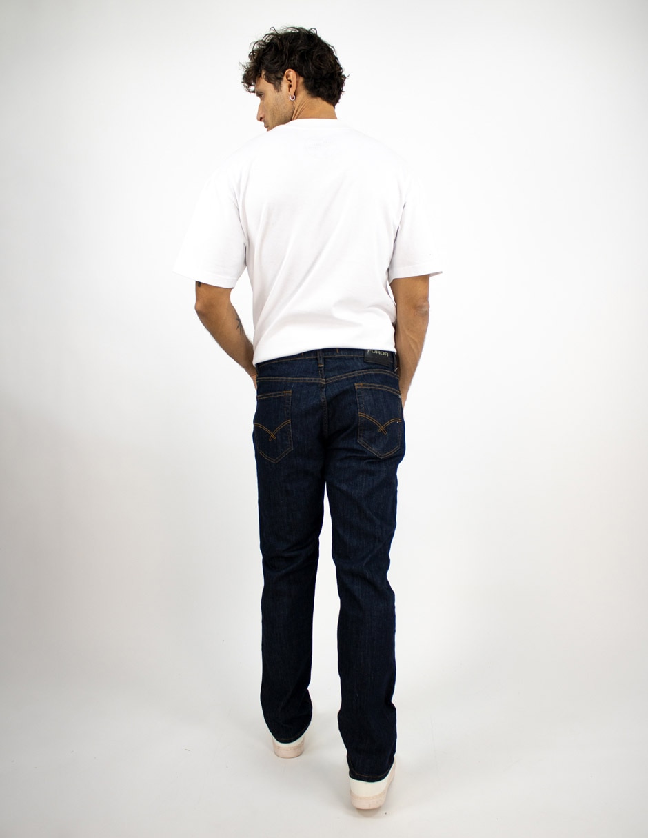 Jeans straight lavado medio para hombre 2