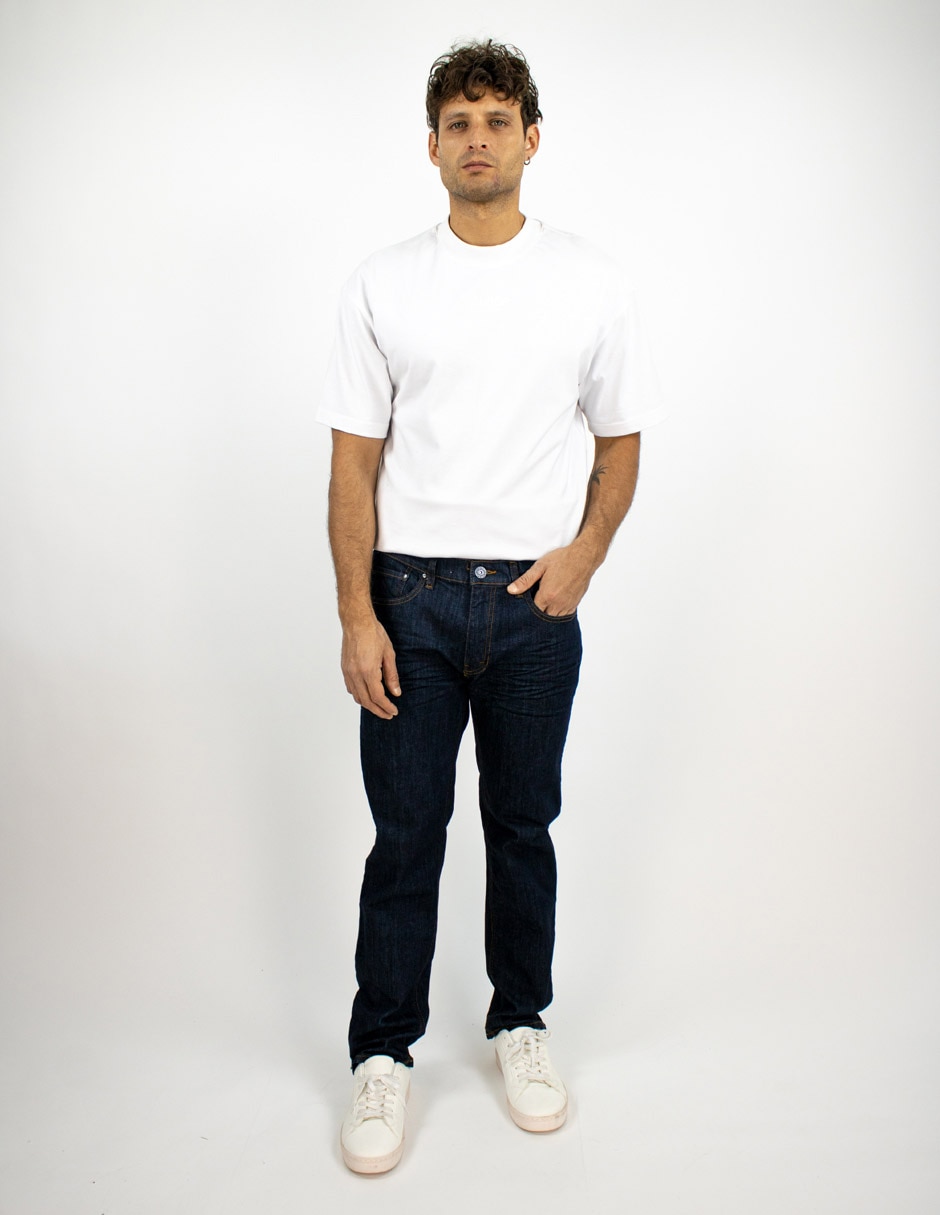 Jeans straight lavado medio para hombre 3