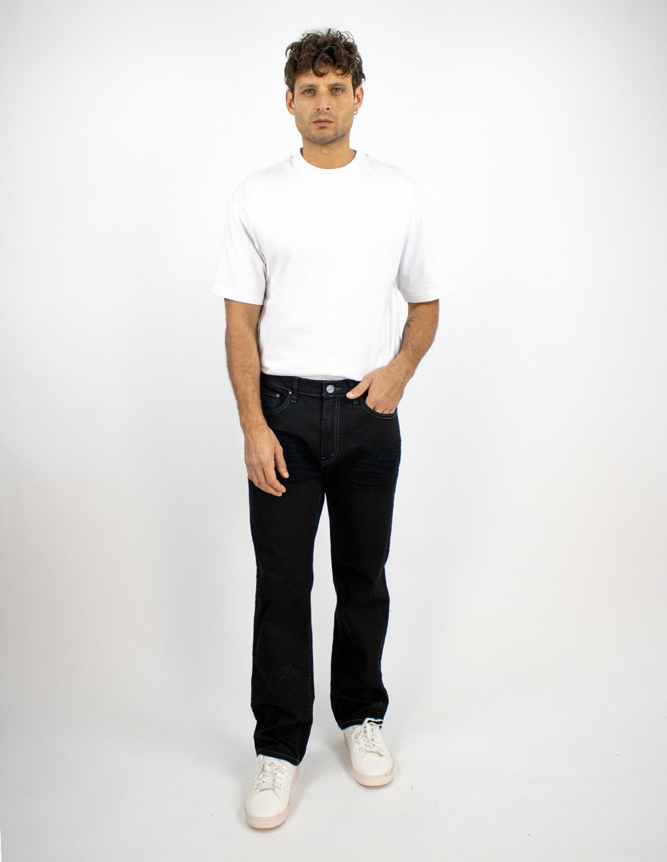 Jeans straight lavado obscuro para hombre 3