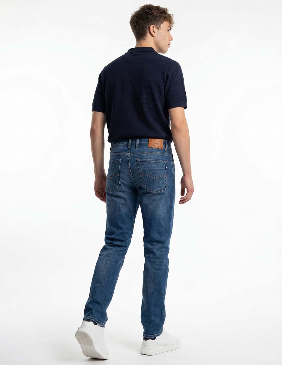 Jeans slim lavado stone wash para hombre 2