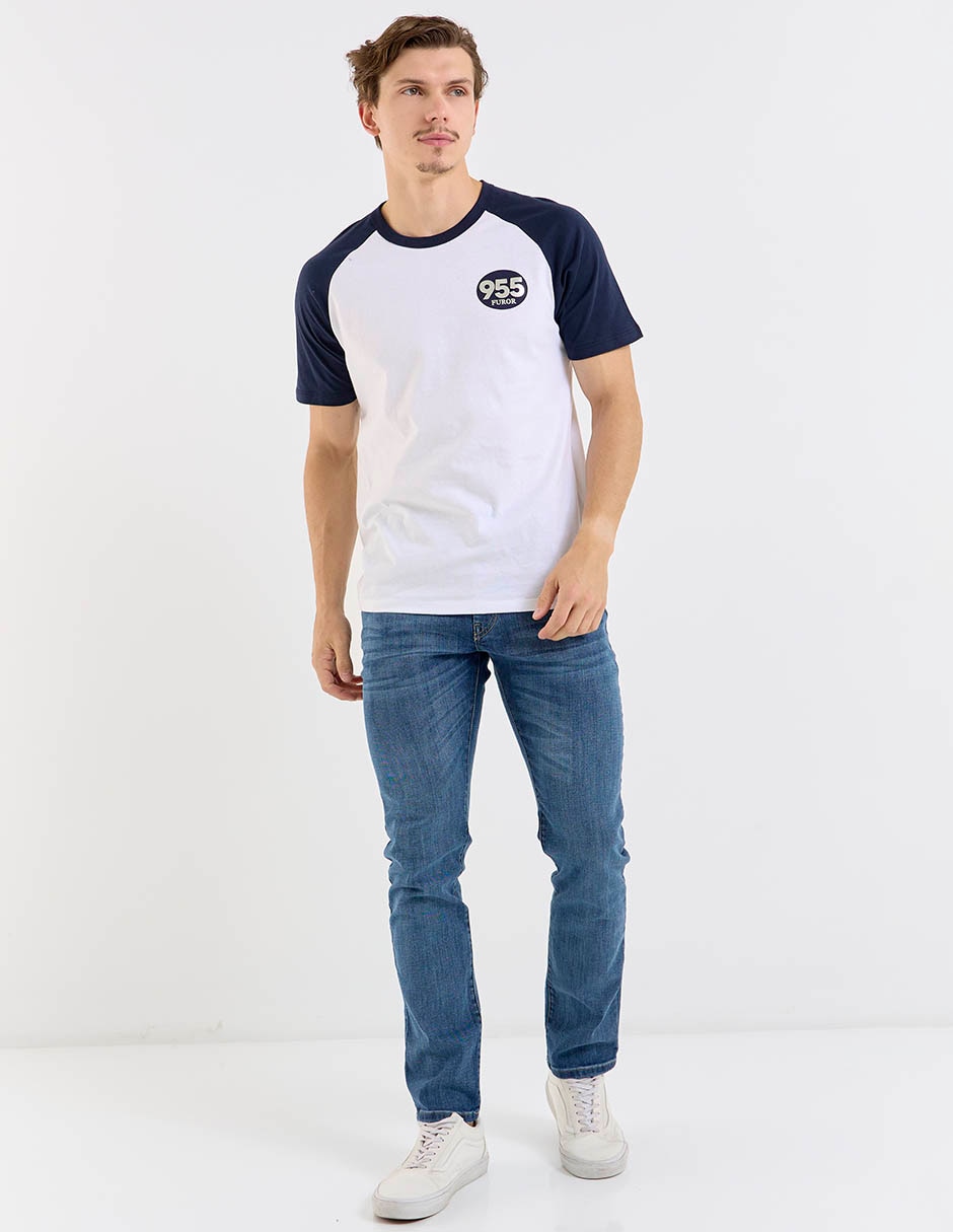 Jeans slim deslavado para hombre