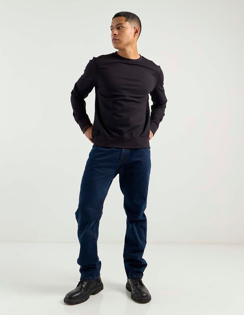 Jeans straight lavado obscuro para hombre 3