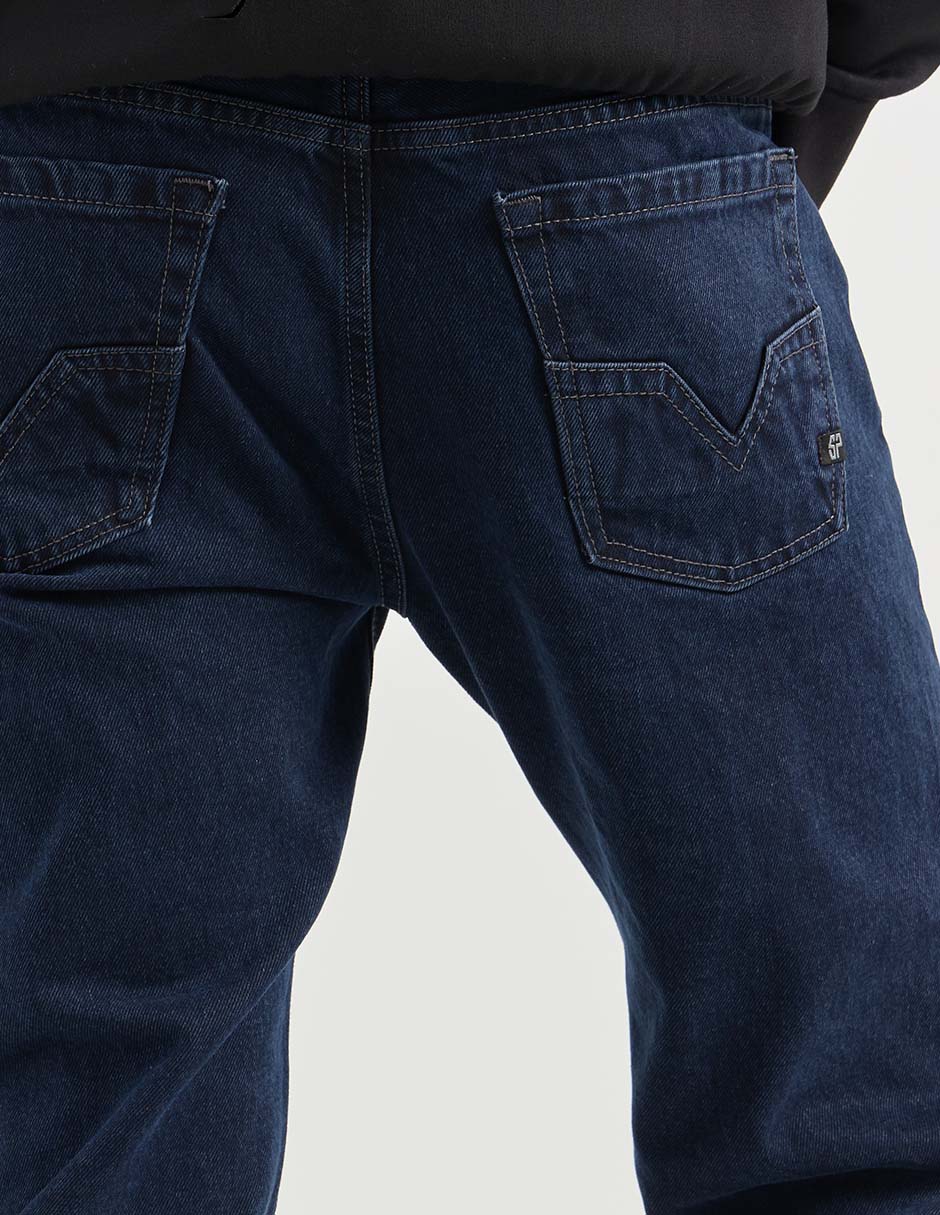 Jeans straight lavado obscuro para hombre 5