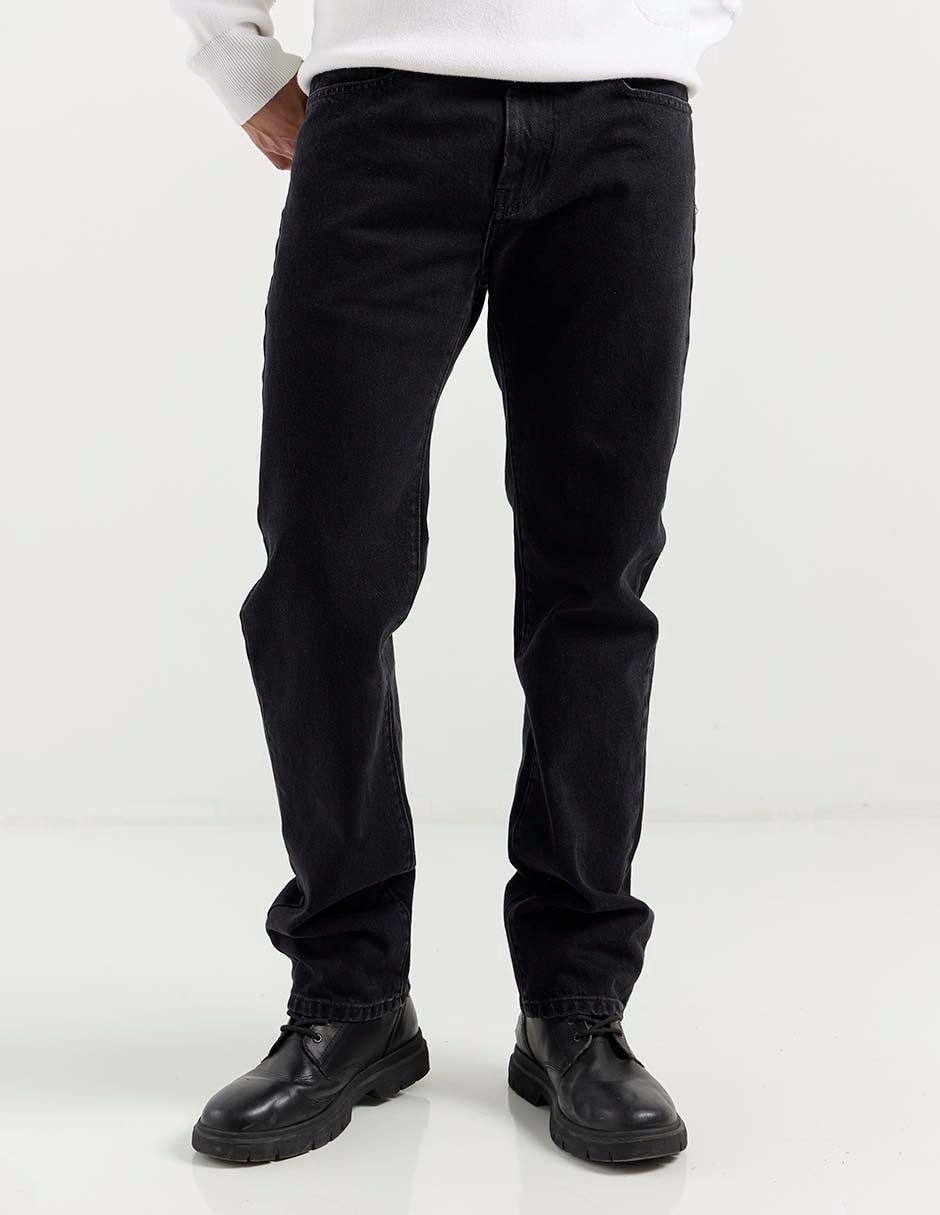 Jeans straight lavado obscuro para hombre 2